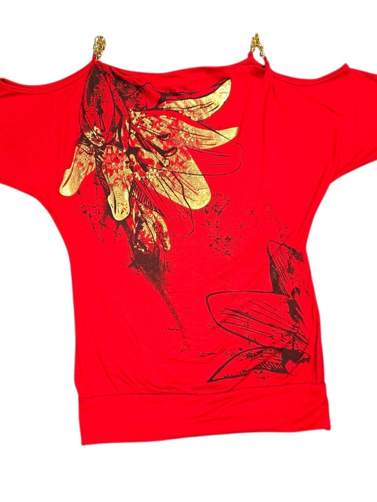 Voice Tops - Short sleeve cotton dress shirt with gold hardware